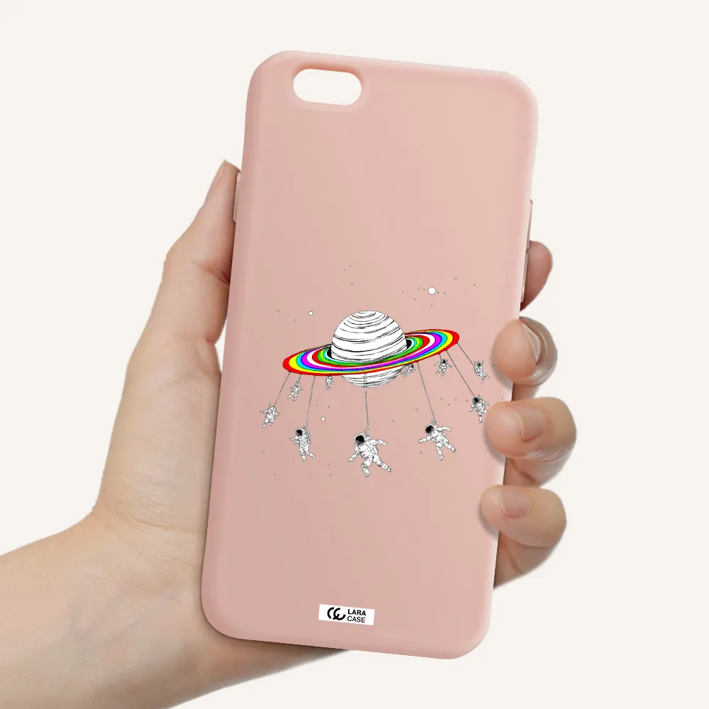 Pluto Rainbow Apple iPhone 6 Silicone pastel pink Case