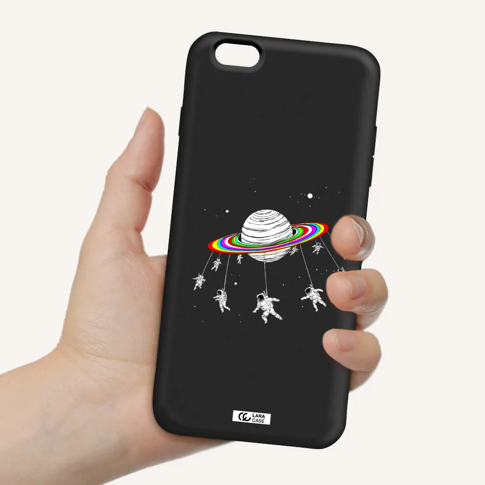 Pluto Rainbow Apple iPhone 6S Silicone black Case