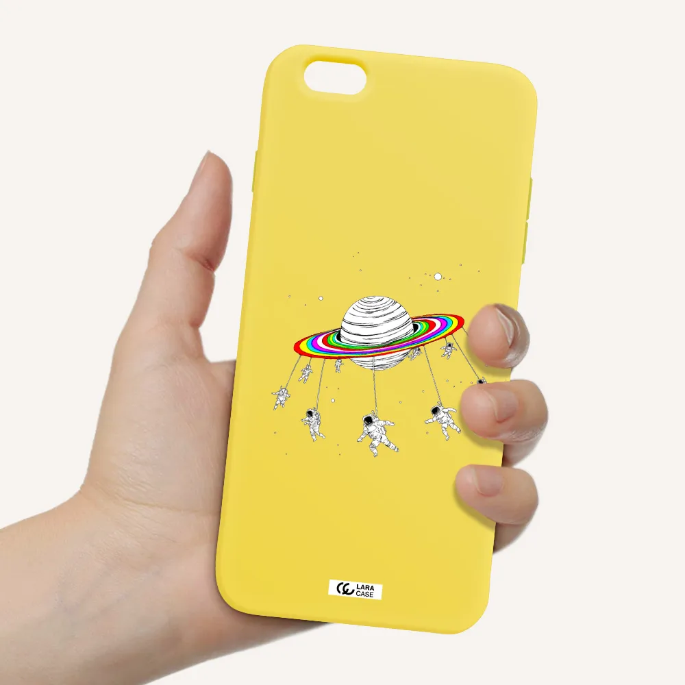 Pluto Rainbow Apple iPhone 6S Silicone canary yellow Case