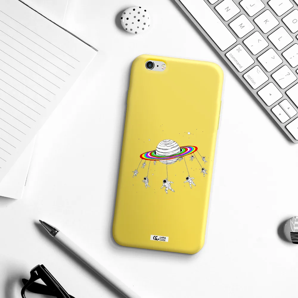 Pluto Rainbow Apple iPhone 6S Silicone canary yellow Case