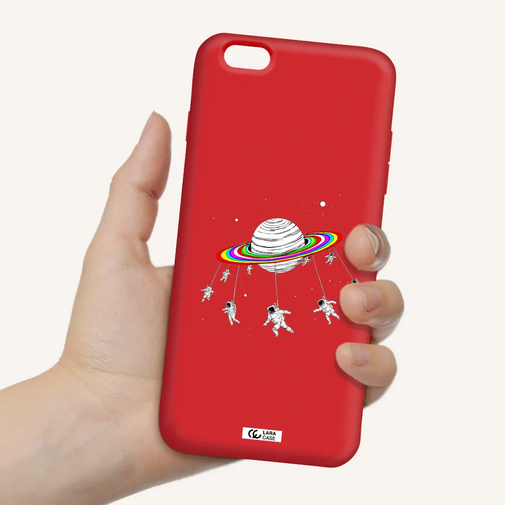 Pluto Rainbow Apple iPhone 6S Silicone Imperial Red Case