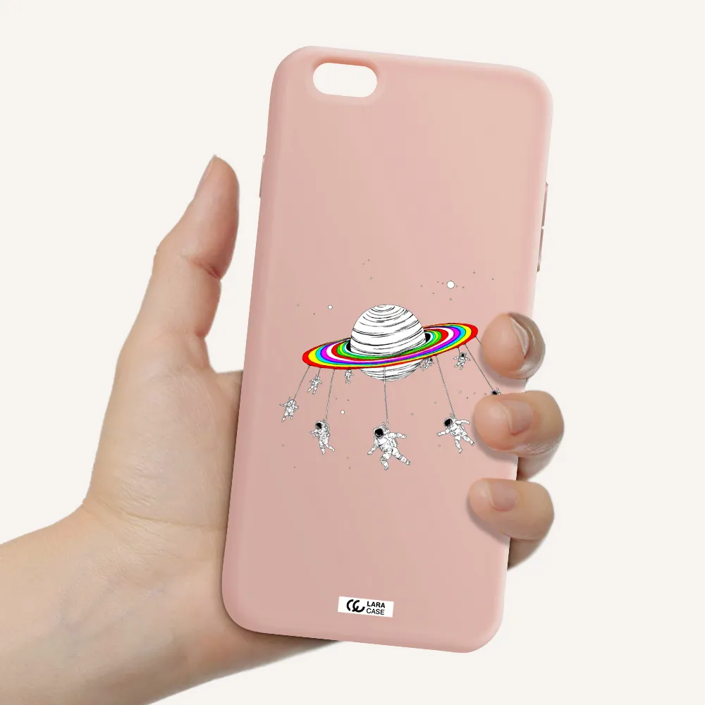 Pluto Rainbow Apple iPhone 6S Silicone pastel pink Case
