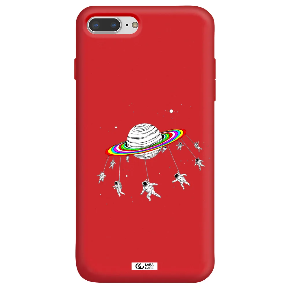 Pluto Rainbow Apple iPhone 7 plus Silicone Imperial Red Case