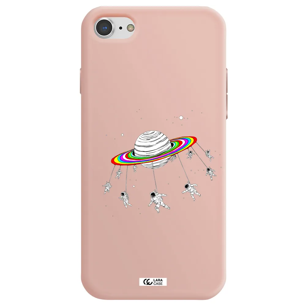 Pluto Rainbow Apple iPhone 7 Silicone pastel pink Case