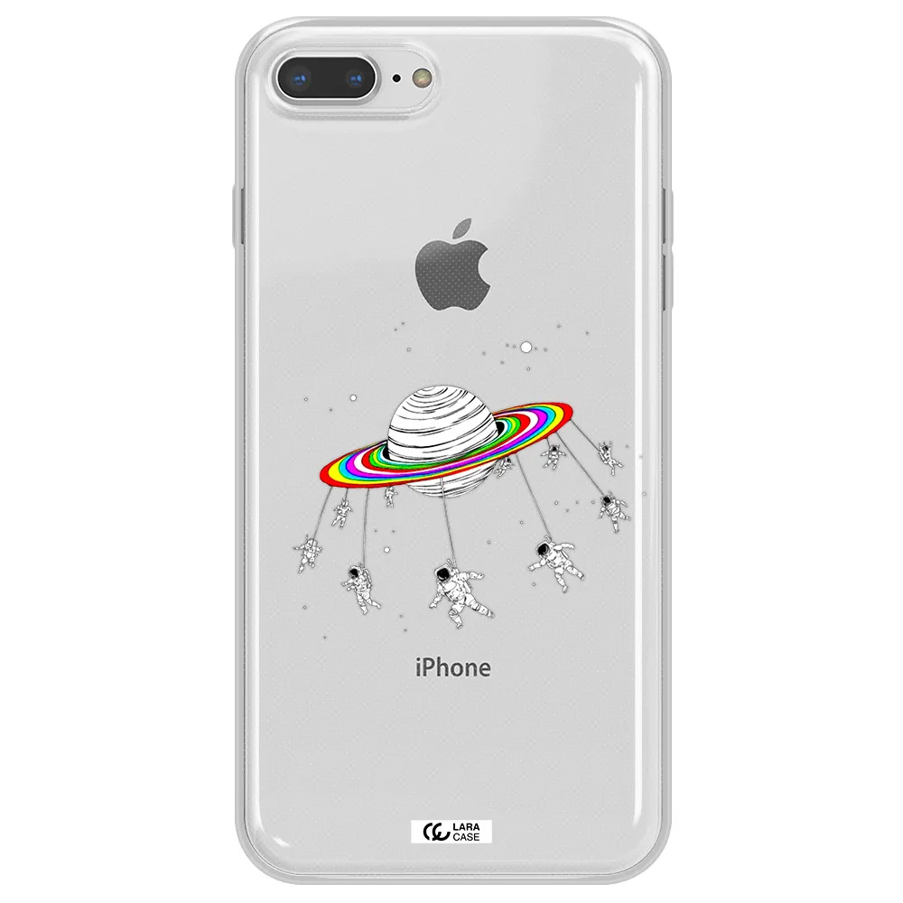 Pluto Rainbow Apple iPhone 8 plus Clear TPU Case