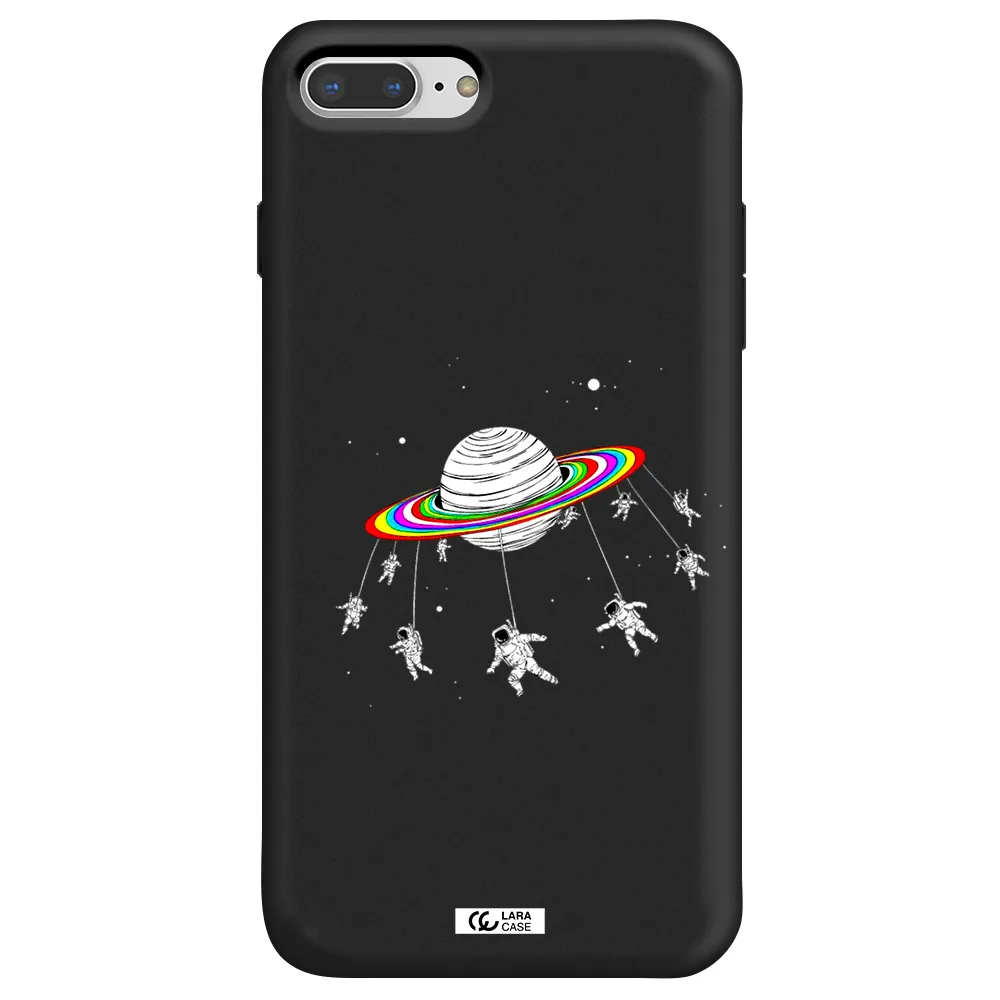 Pluto Rainbow Apple iPhone 8 plus Silicone black Case
