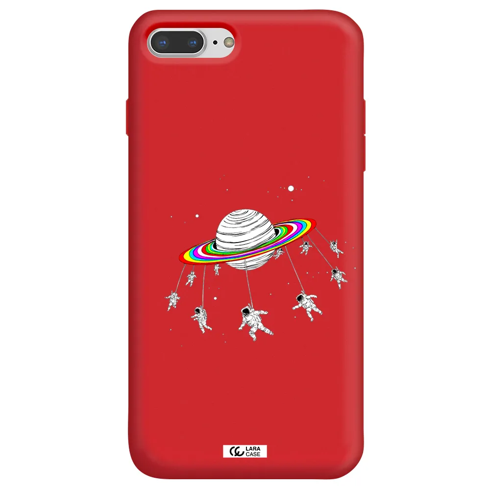 Pluto Rainbow Apple iPhone 8 plus Silicone Imperial Red Case