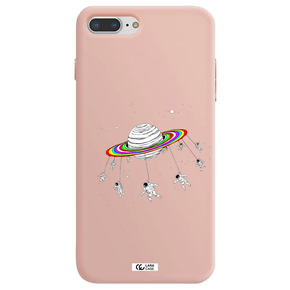 Pluto Rainbow Apple iPhone 8 plus Silicone pastel pink Case