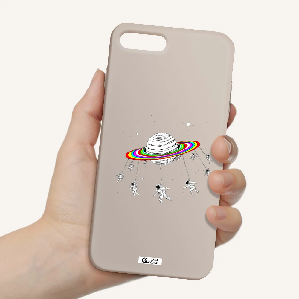 Pluto Rainbow Apple iPhone 8 plus Silicone Stone Case