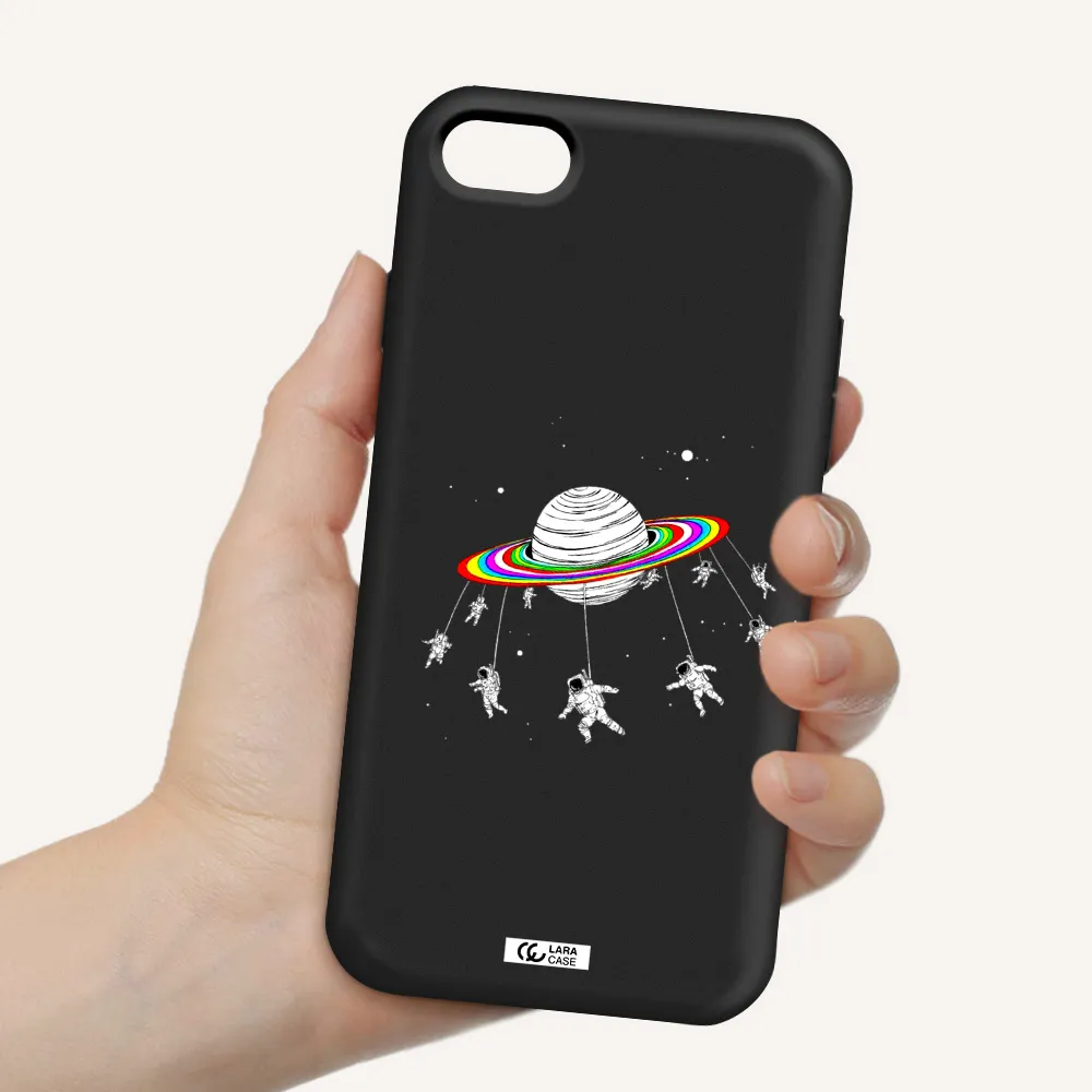 Pluto Rainbow Apple iPhone 8 Silicone black Case