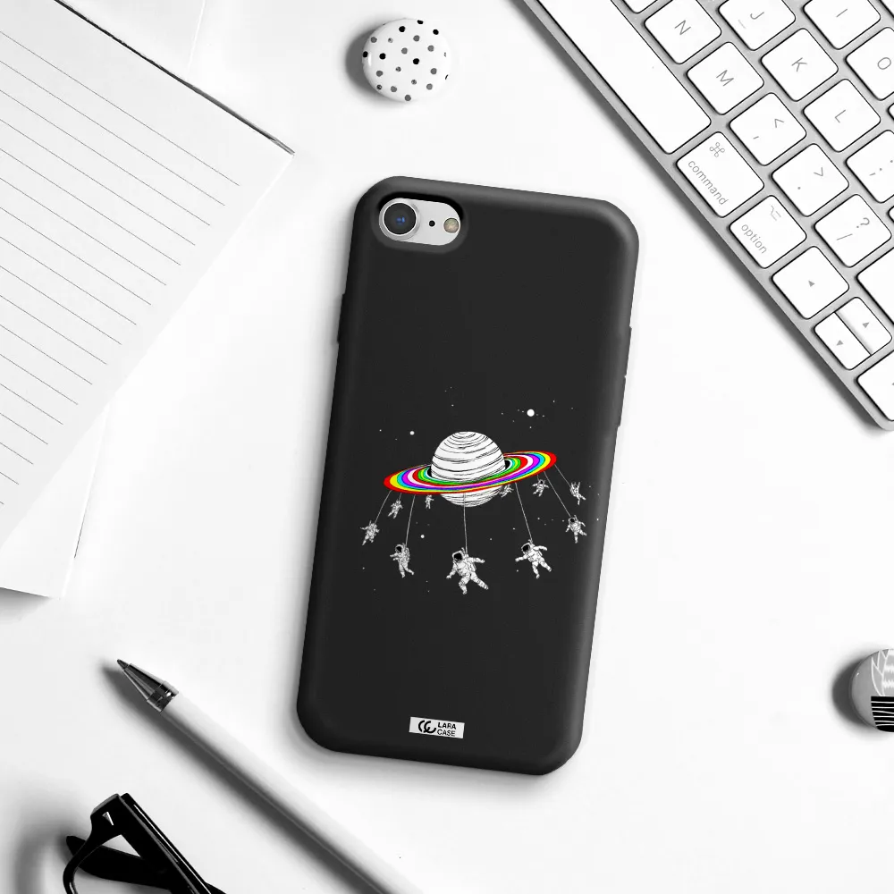 Pluto Rainbow Apple iPhone 8 Silicone black Case