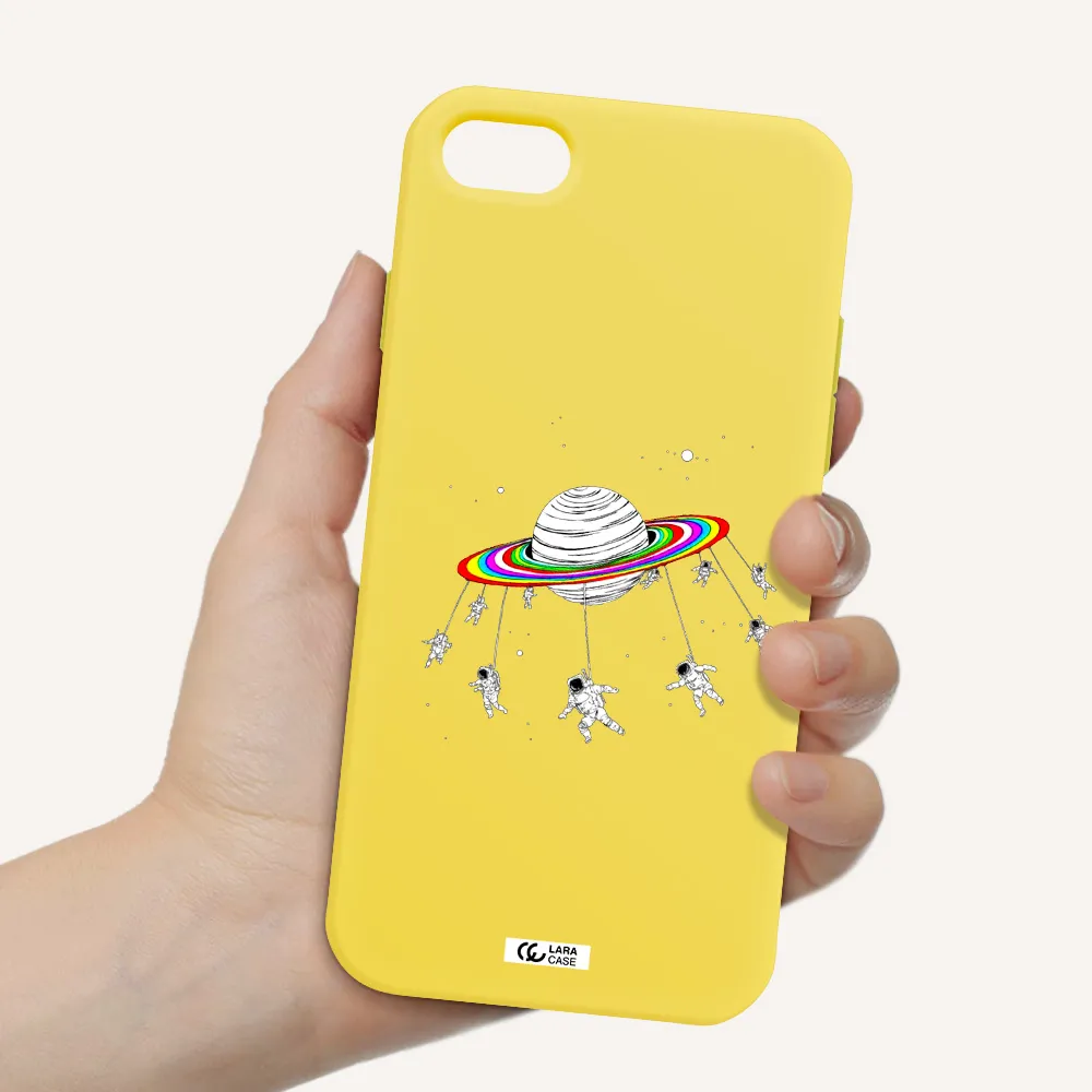 Pluto Rainbow Apple iPhone 8 Silicone canary yellow Case