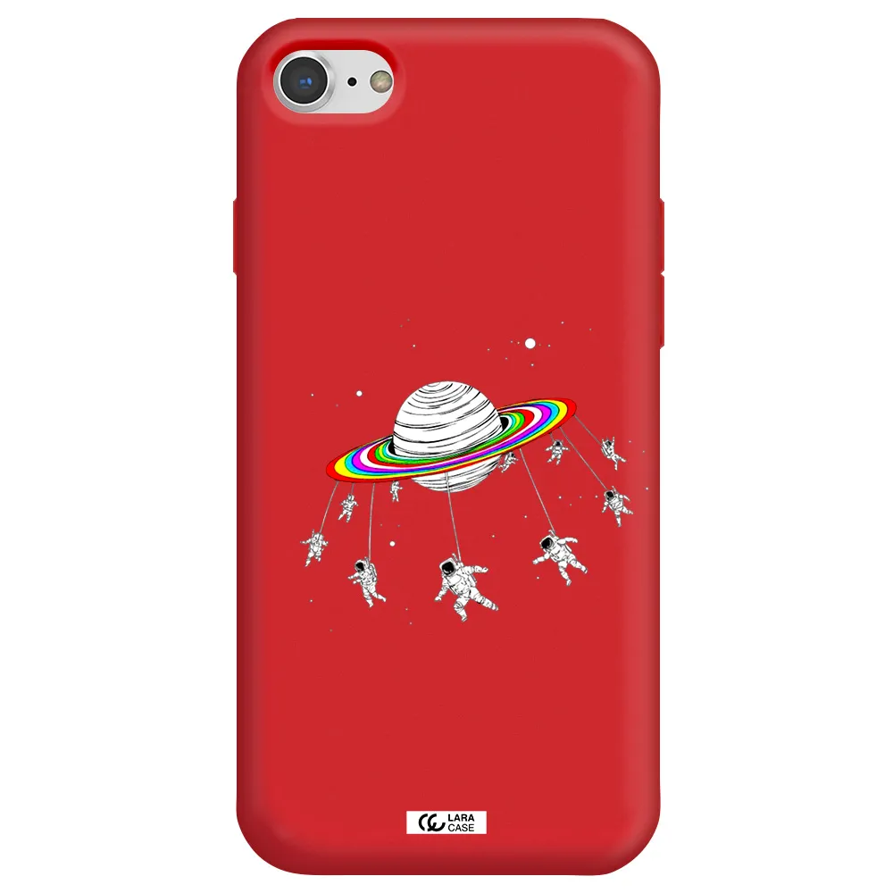 Pluto Rainbow Apple iPhone 8 Silicone Imperial Red Case