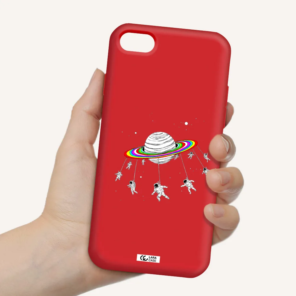 Pluto Rainbow Apple iPhone 8 Silicone Imperial Red Case