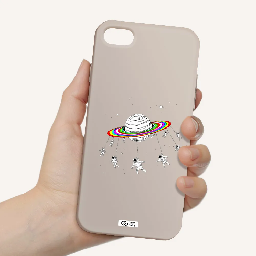 Pluto Rainbow Apple iPhone 8 Silicone Stone Case
