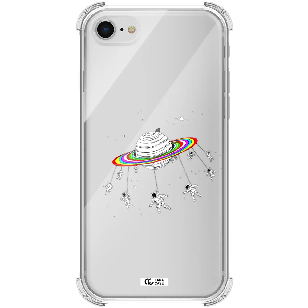 Pluto Rainbow Apple iPhone se 2020 Clear PC Case