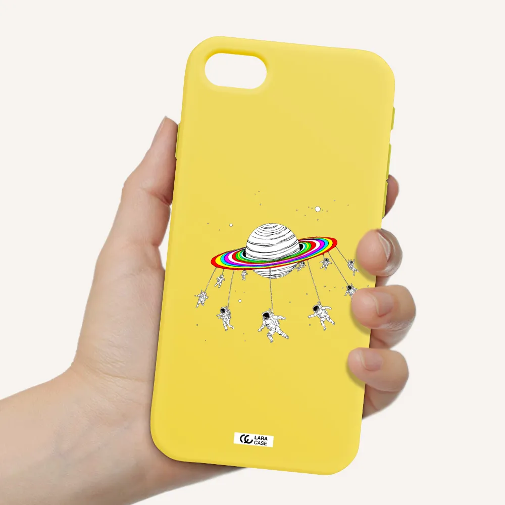 Pluto Rainbow Apple iPhone se 2020 Silicone canary yellow Case