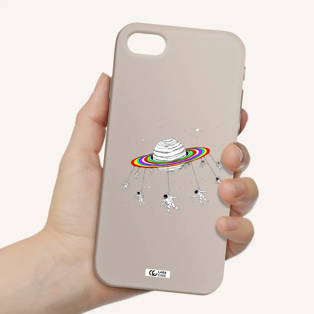 Pluto Rainbow Apple iPhone se 2020 Silicone Stone Case
