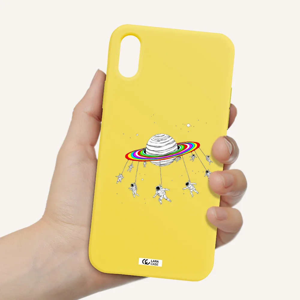 Pluto Rainbow Apple iPhone X Silicone canary yellow Case
