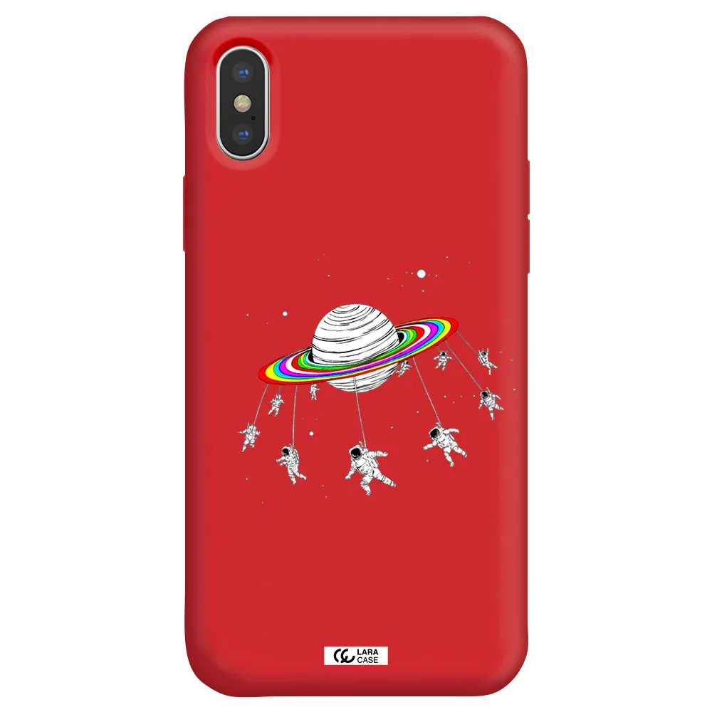Pluto Rainbow Apple iPhone X Silicone Imperial Red Case