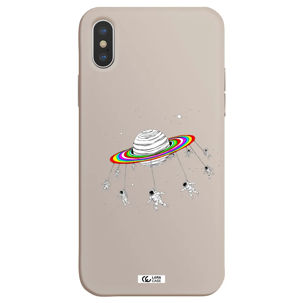 Pluto Rainbow Apple iPhone X Silicone Stone Case