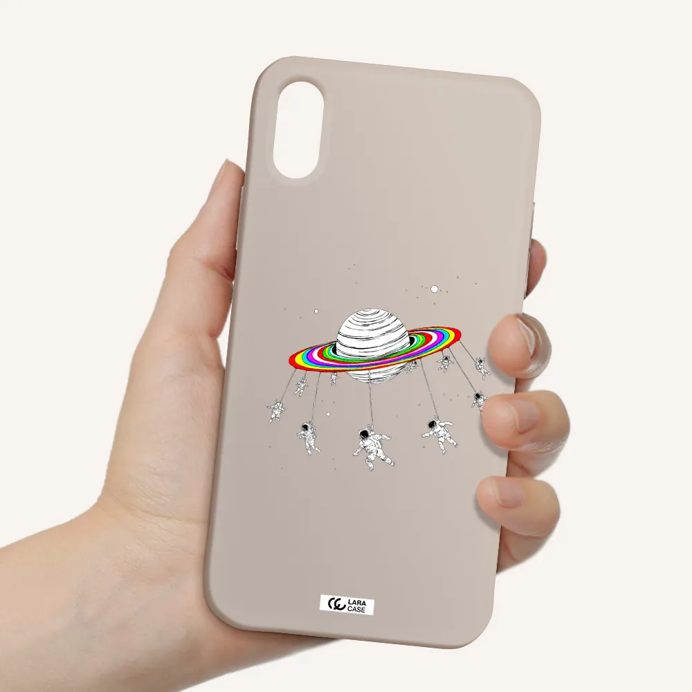 Pluto Rainbow Apple iPhone X Silicone Stone Case
