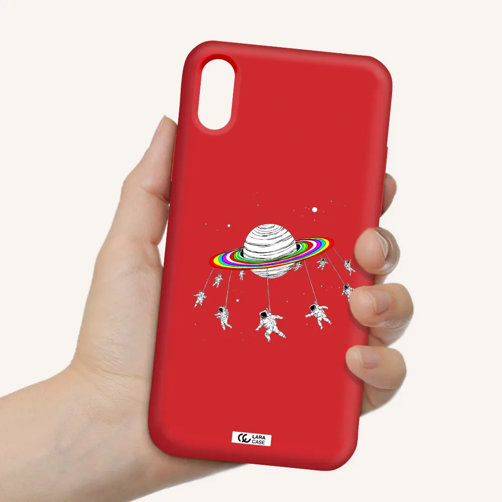 Pluto Rainbow Apple iPhone XS Silicone Imperial Red Case