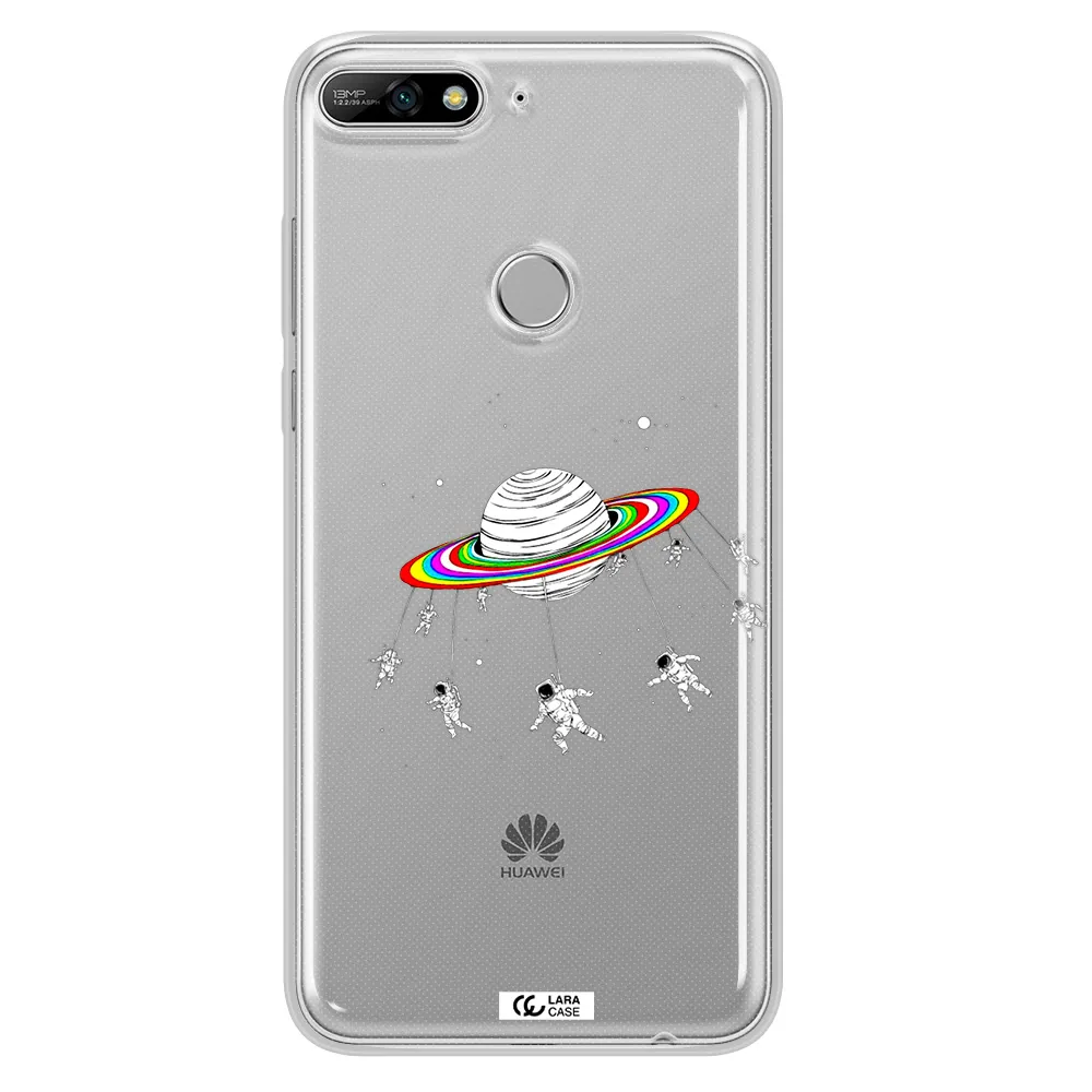 Pluto Rainbow Huawei Y7 2018 Clear TPU Case