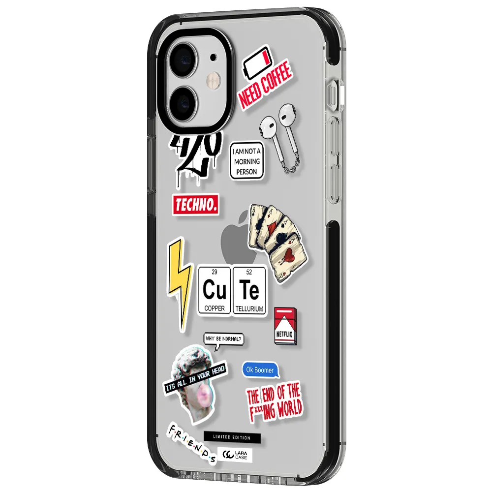 Cute Apple iPhone 11 impact black border Case