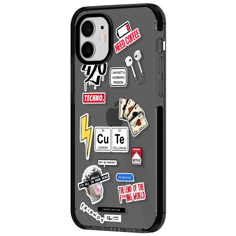 Cute Apple iPhone 11 impact Smoke Black Case