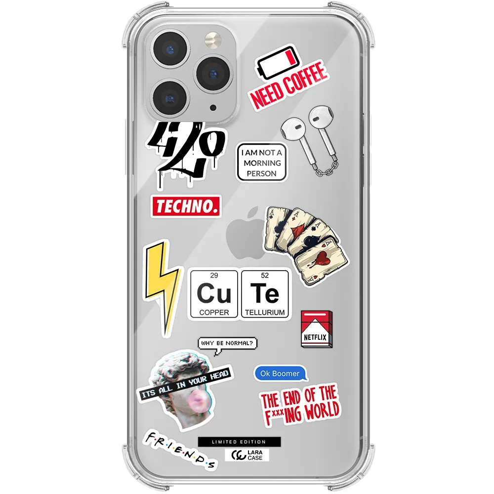 Cute Apple iPhone 11 pro Clear PC Case