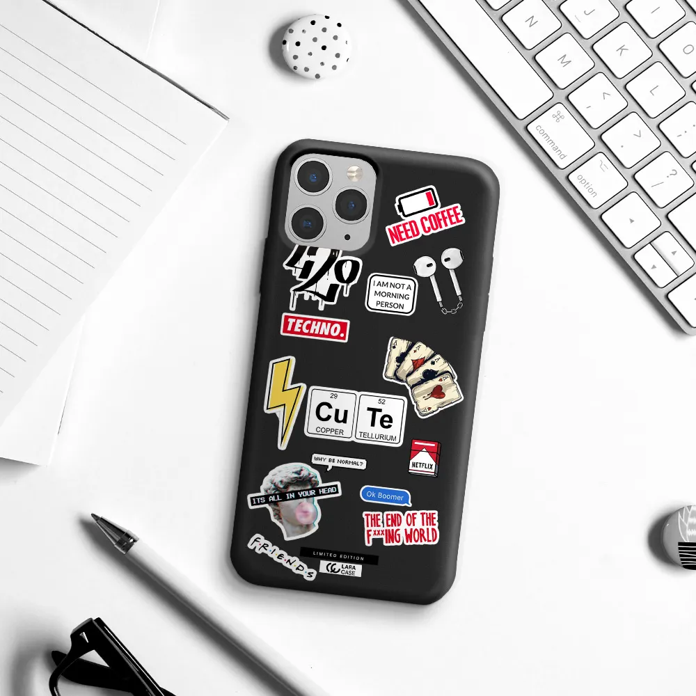 Cute Apple iPhone 11 pro max Silicone black Case