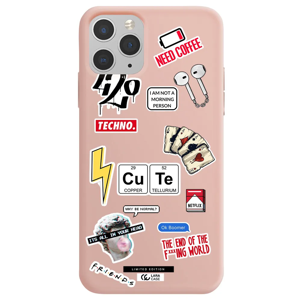 Cute Apple iPhone 11 pro max Silicone pastel pink Case