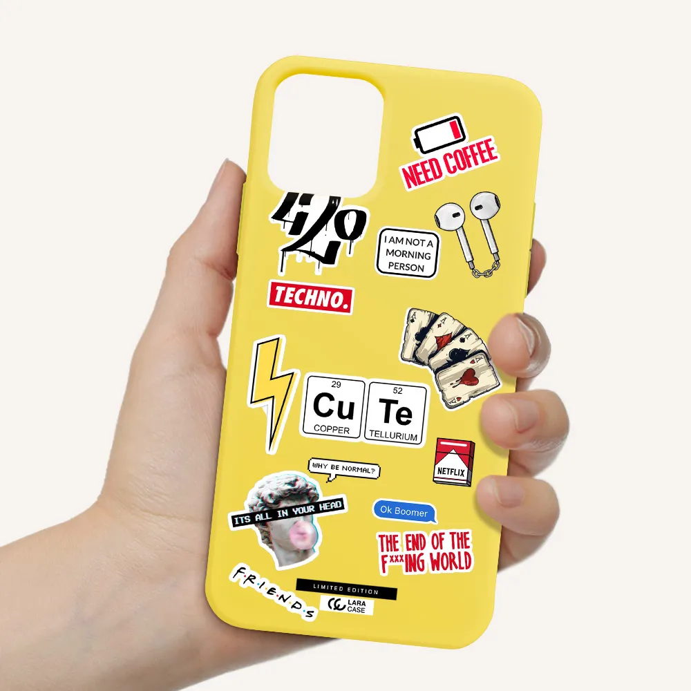 Cute Apple iPhone 11 pro Silicone canary yellow Case