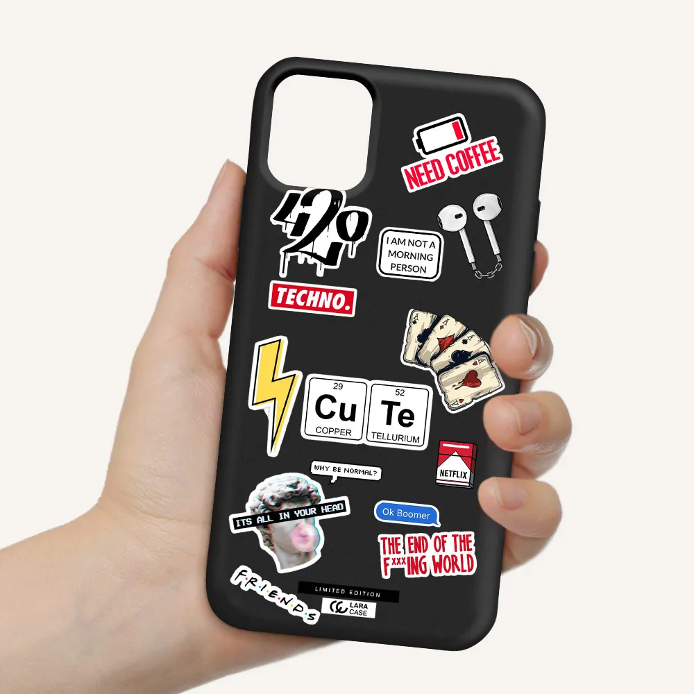 Cute Apple iPhone 11 Silicone black Case