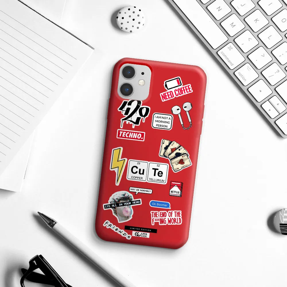 Cute Apple iPhone 11 Silicone Imperial Red Case