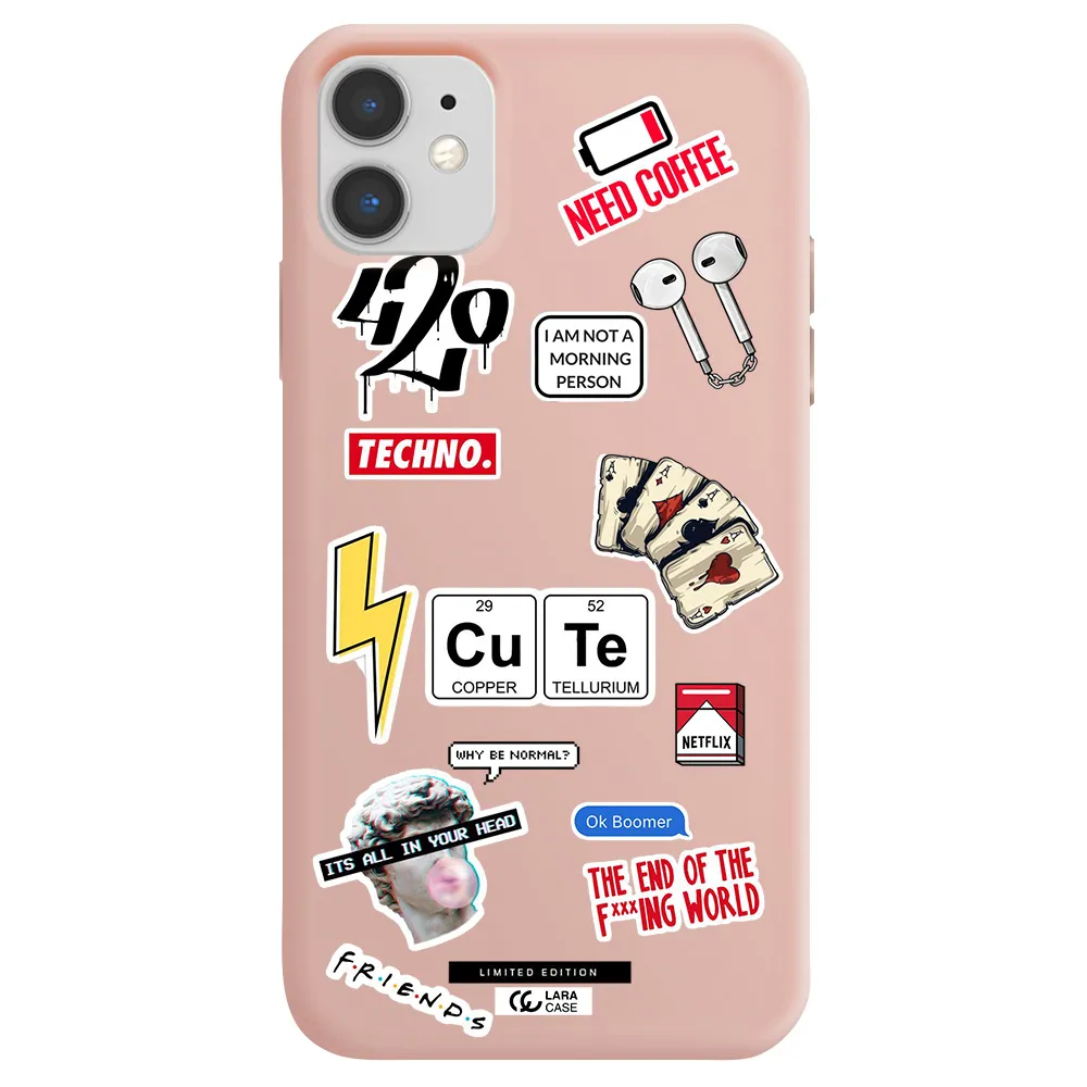 Cute Apple iPhone 11 Silicone pastel pink Case