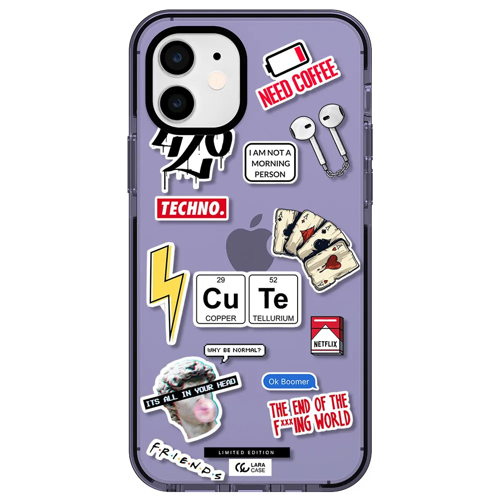 Cute Apple iPhone 12 impact Lilac Case