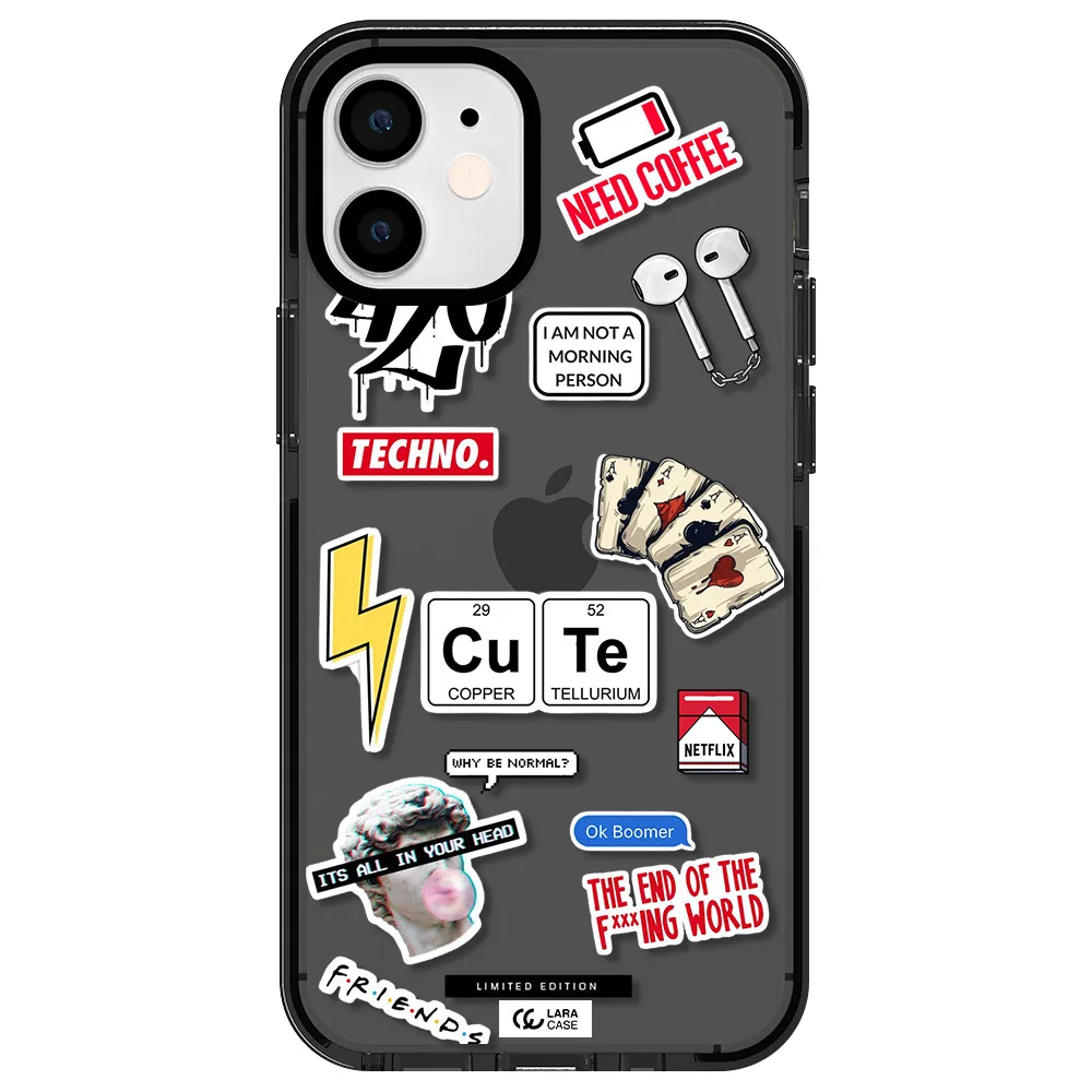 Cute Apple iPhone 12 mini impact Smoke Black Case