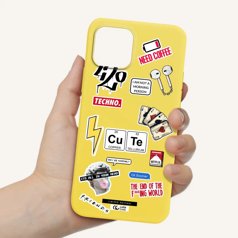 Cute Apple iPhone 12 mini Silicone canary yellow Case