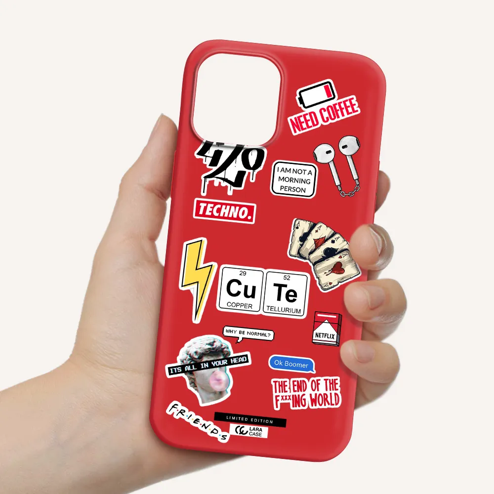 Cute Apple iPhone 12 pro max Silicone Imperial Red Case