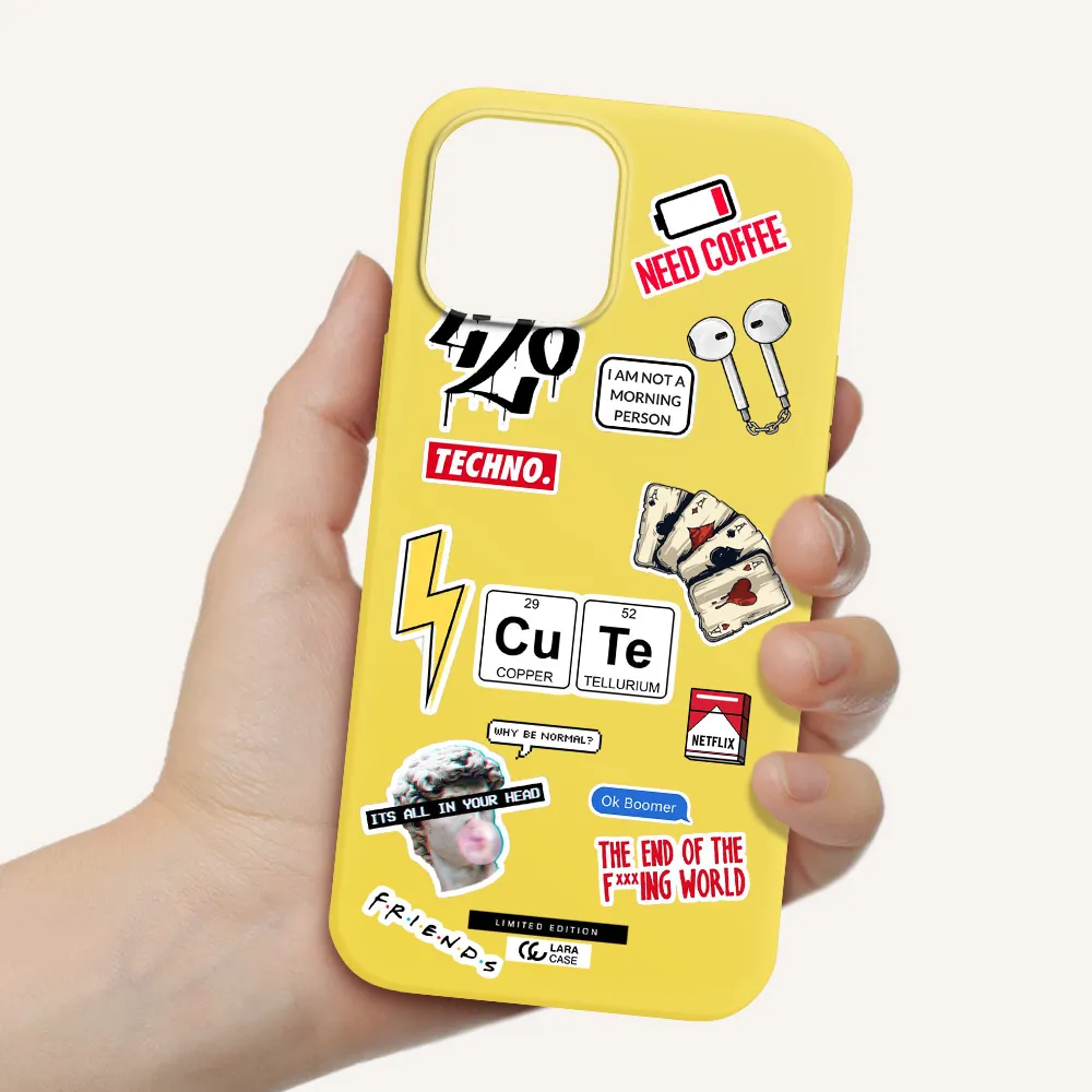 Cute Apple iPhone 12 pro Silicone canary yellow Case