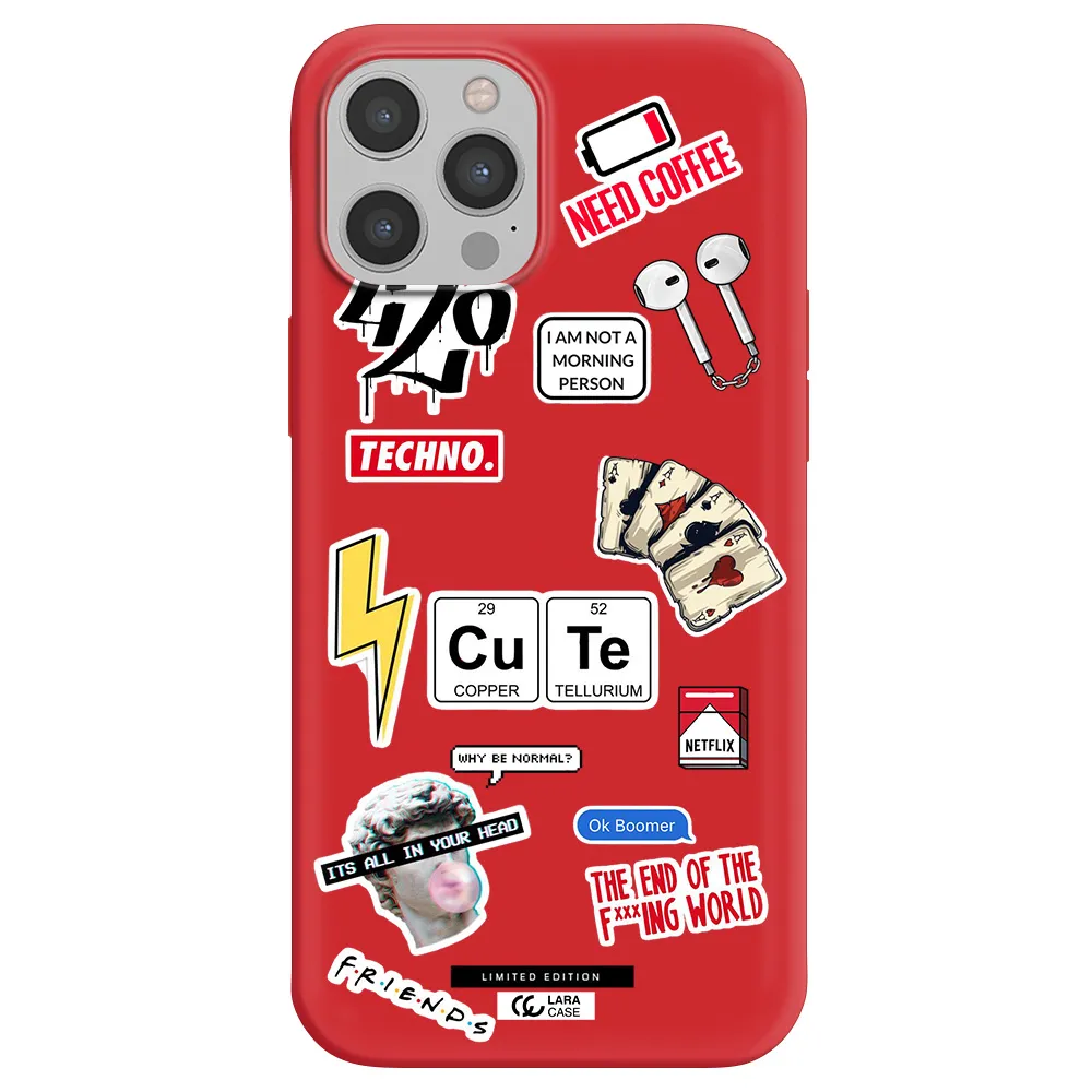 Cute Apple iPhone 12 pro Silicone Imperial Red Case