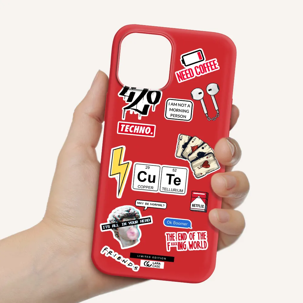 Cute Apple iPhone 12 pro Silicone Imperial Red Case