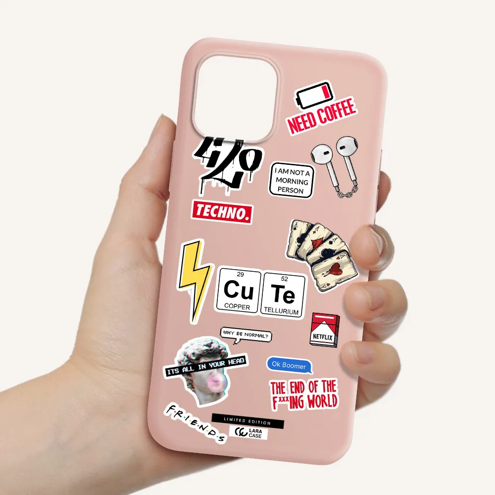 Cute Apple iPhone 12 Silicone pastel pink Case