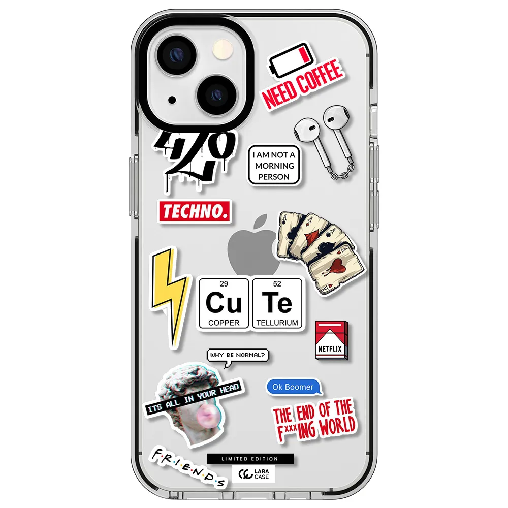 Cute Apple iPhone 13 impact black border Case