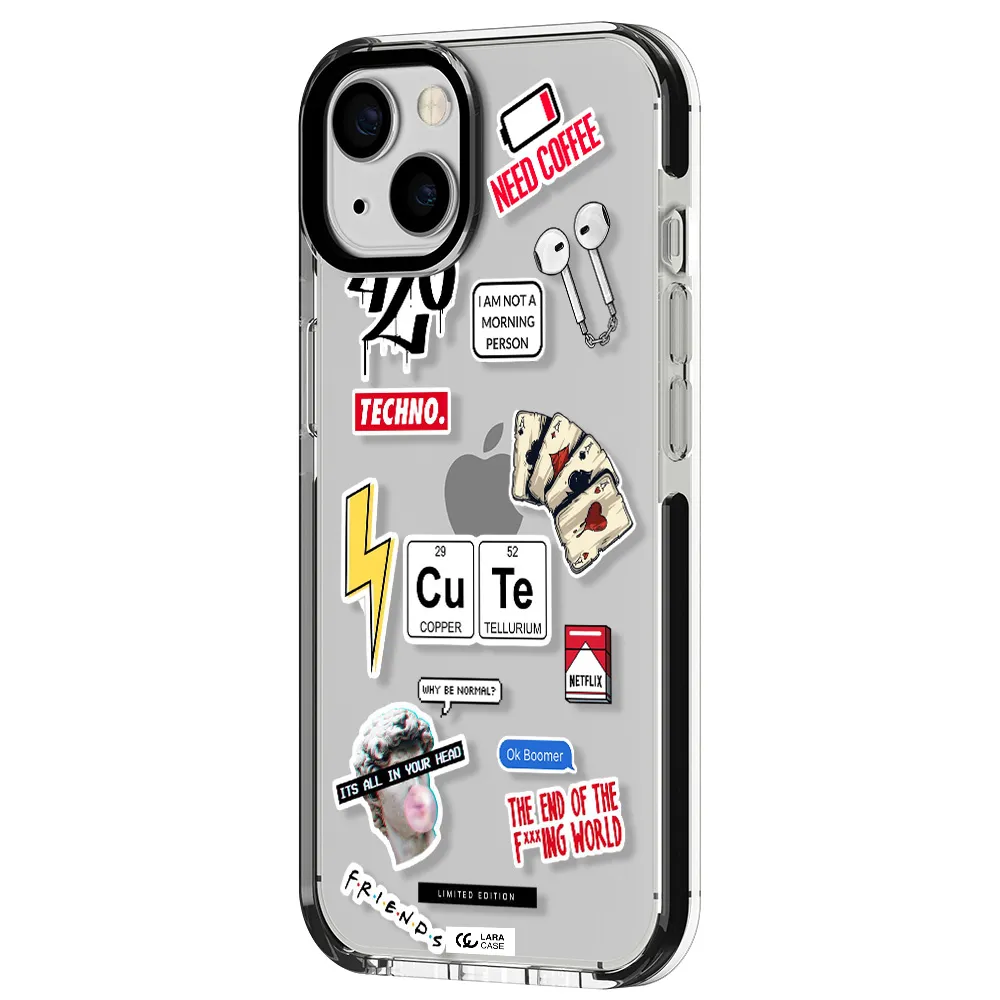 Cute Apple iPhone 13 impact black border Case