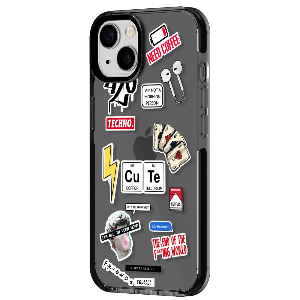 Cute Apple iPhone 13 impact Smoke Black Case