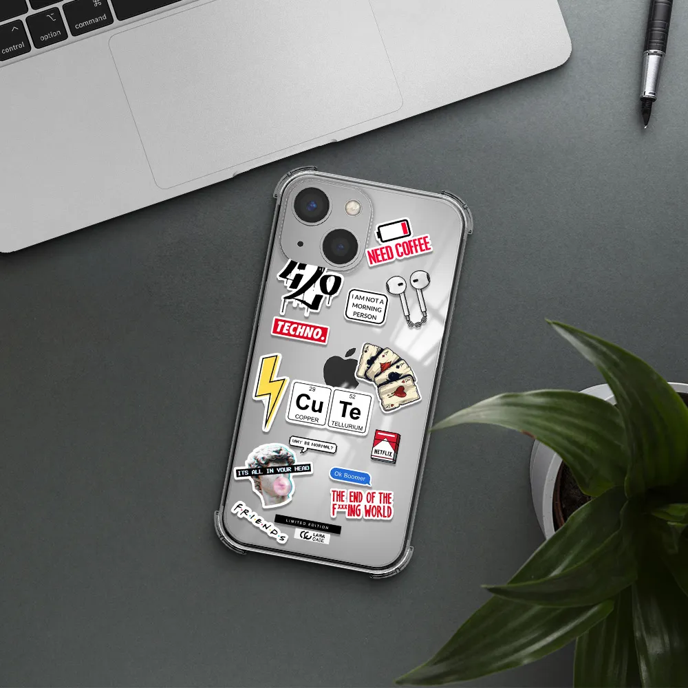 Cute Apple iPhone 13 mini Clear PC Case