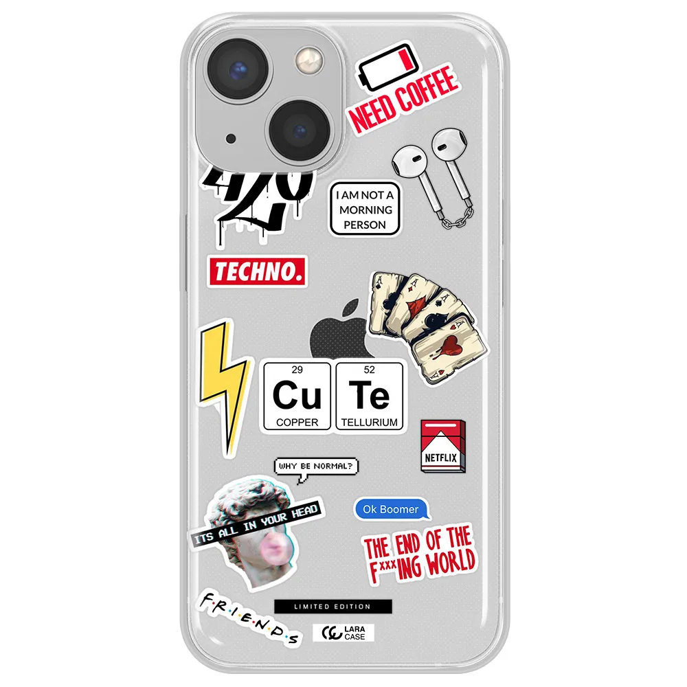 Cute Apple iPhone 13 mini Clear TPU Case